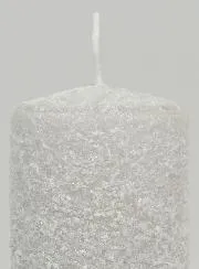 Decoratieve Kaars met Sneeuw Effect 10cm - Zilver