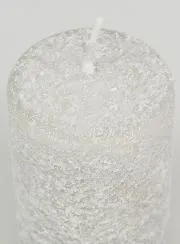 Decoratieve Kaars met Sneeuw Effect 10cm - Zilver