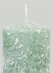 Decoratieve Kaars met Sneeuw Effect 10cm - Denneboom Groen