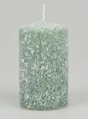 Kerstkaars met Vorst-effect 10cm - Dennenboom Groen