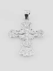 Brede Kruis Hanger met Arabesk Motief Zilver - 20mm