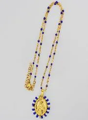Religieus Collier met Kralen en Wonderdadige Medaille - Blauw en Wit