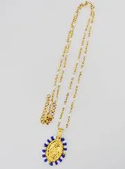 Religieus Collier met Kralen en Wonderdadige Medaille - Blauw en Wit