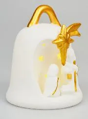 Kerststal Beeld Verlichte Bel - 14cm