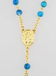 Rozenkrans Wonderdadige Medaille van Agaat - Goudkleurige Ketting