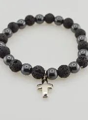 Edelsteen Armband - Lavasteen en Hematiet