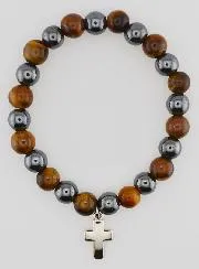 Edelsteen Armband - Tijgeroog en Hematiet