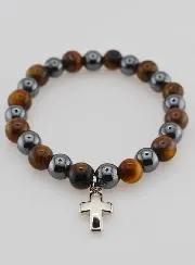 Edelsteen Armband - Tijgeroog en Hematiet