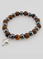 Edelsteen Armband - Tijgeroog en Hematiet