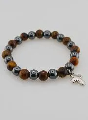 Edelsteen Armband - Tijgeroog en Hematiet
