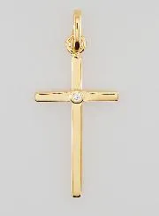 Vergulde Kruis Hanger met Zirkonium