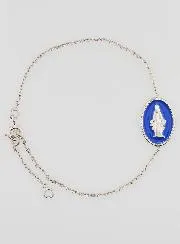 Armband met Wonderdadige Medaille - Zilver en Blauw Emaille