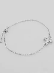 Religieuze Zilveren Armband met Parelmoeren Kruis