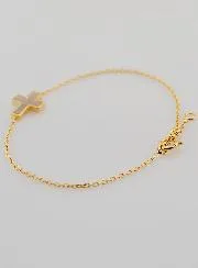 Religieuze Armband Verguld en Parelmoeren Kruis