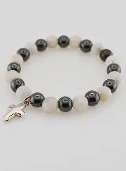 Armband met Kruis - Hematiet en Maansteen