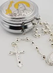 Rozenkransdoosje Heilige Rita en Rozenkrans