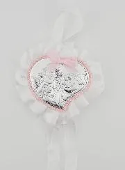 Doopcadeau - Medaillon voor Babywieg met Hart en Bescherm Engel