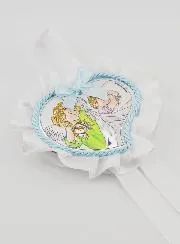 Doop Geschenk - Medaillon voor Babywieg Hart en Engel met Lantaarn