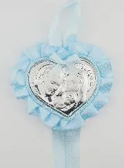Doop Geschenk - Medaillon voor Babywieg Hart Heilige Familie