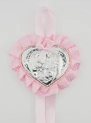 Doopcadeau - Medaillon voor Babywieg Hart Heilige Familie