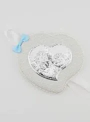 Doopcadeau Jongen - Lederen Wieg-Medaillon - Engel met Lantaarn