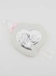 Doopcadeau Meisje - Lederen Wieg-Medaillon -  Engel met Lantaarn