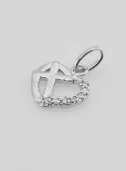 Zilveren Hanger Hart en Kruis