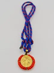 Wonderdadige Medaille Rode Kralen - Koord