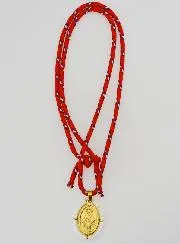 Ketting Koord Wonderdadige Medaille met Witte Kralen