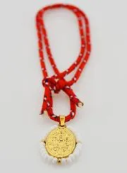 Ketting Koord Wonderdadige Medaille met Witte Kralen