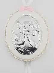 Doopgeschenk voor Meisje -  Medaillon voor Babywieg Engel en Lantaarn