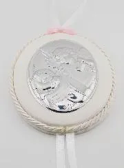 Doopgeschenk voor Meisje -  Medaillon voor Babywieg Engel en Lantaarn