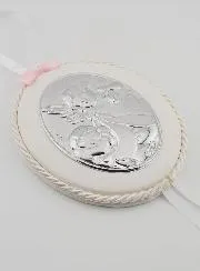 Doopgeschenk voor Meisje -  Medaillon voor Babywieg Engel en Lantaarn