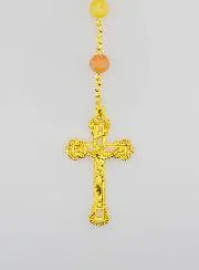 Rozenkrans met Multicolor Glazen Kralen - Wonderdadige Medaille