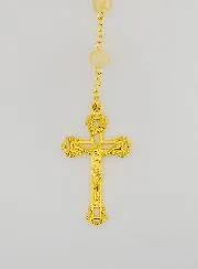 Rozenkrans met Oranje Glazen Kralen - Wonderdadige Medaille