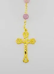 Rozenkrans Maria Wonderdadige met Glazen Kralen - Paars