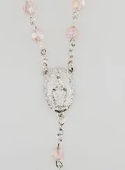 Rozenkrans met Roze Gefacetteerde Kralen - Wonderdadige Medaille