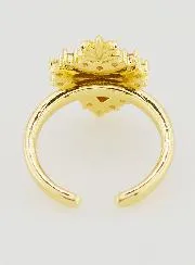 Verstelbare Ex Voto Ring van Goudkleurig Messing en Strass