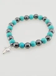 Edelstenen Armband - Hematiet en Turkoois