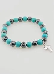 Edelstenen Armband - Hematiet en Turkoois