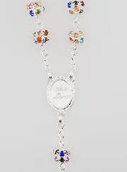 Rozenkrans Maria Wonderdadige Bonte Kralen met Zetting