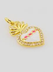 Ex-Voto Hanger van Goudkleurig Messing en Emaille - 20mm