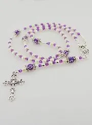 Rozenkrans met Sluiting Maagd Maria - Paars