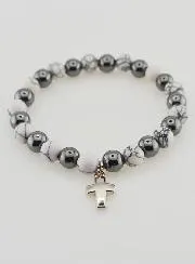 Edelsteen Armband Hematiet en Howliet