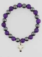 Edelsteen Armband Hematiet en Amethist