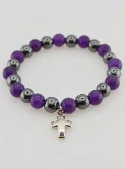 Edelsteen Armband Hematiet en Amethist