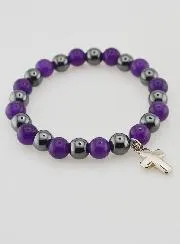 Edelsteen Armband Hematiet en Amethist