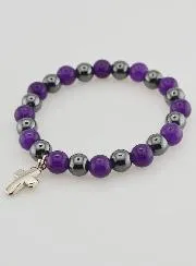 Edelsteen Armband Hematiet en Amethist