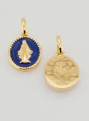Vergulde Wonderdadige Medaille met Blauw Emaille