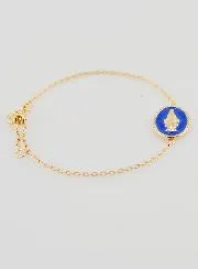 Armband Wonderdadige Medaille - Verguld en Blauw Emaille